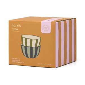 HHC154UK The Bella Dipping Bowls - Set of 2 - Olive and Blue